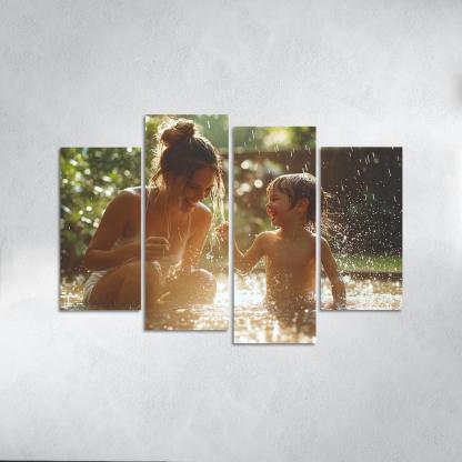 Dancing In The Rain A Mothers Joyful Spirit Custom Paintings Frame