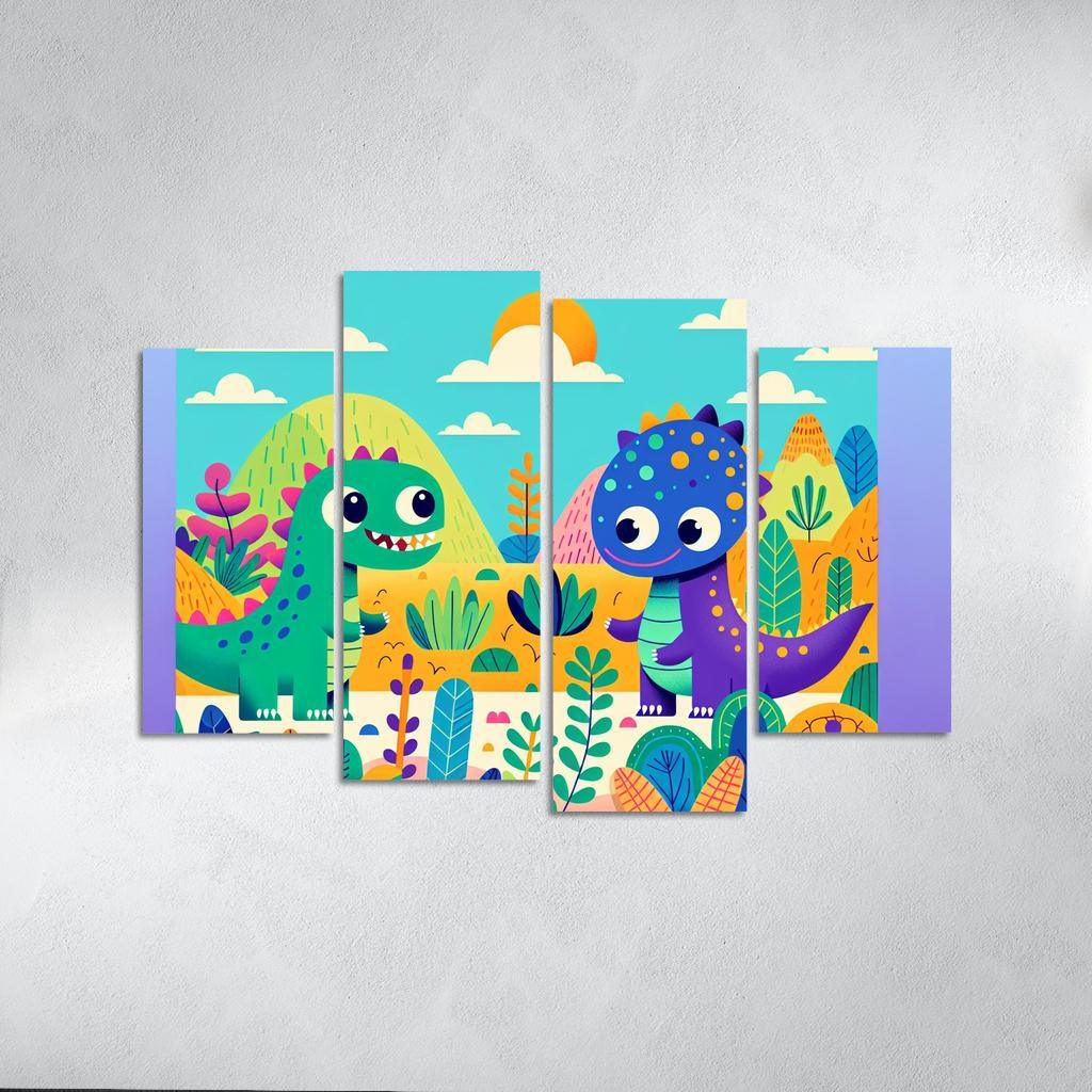 Daring Dinosaurs - Prehistoric Fun Framed Paintings