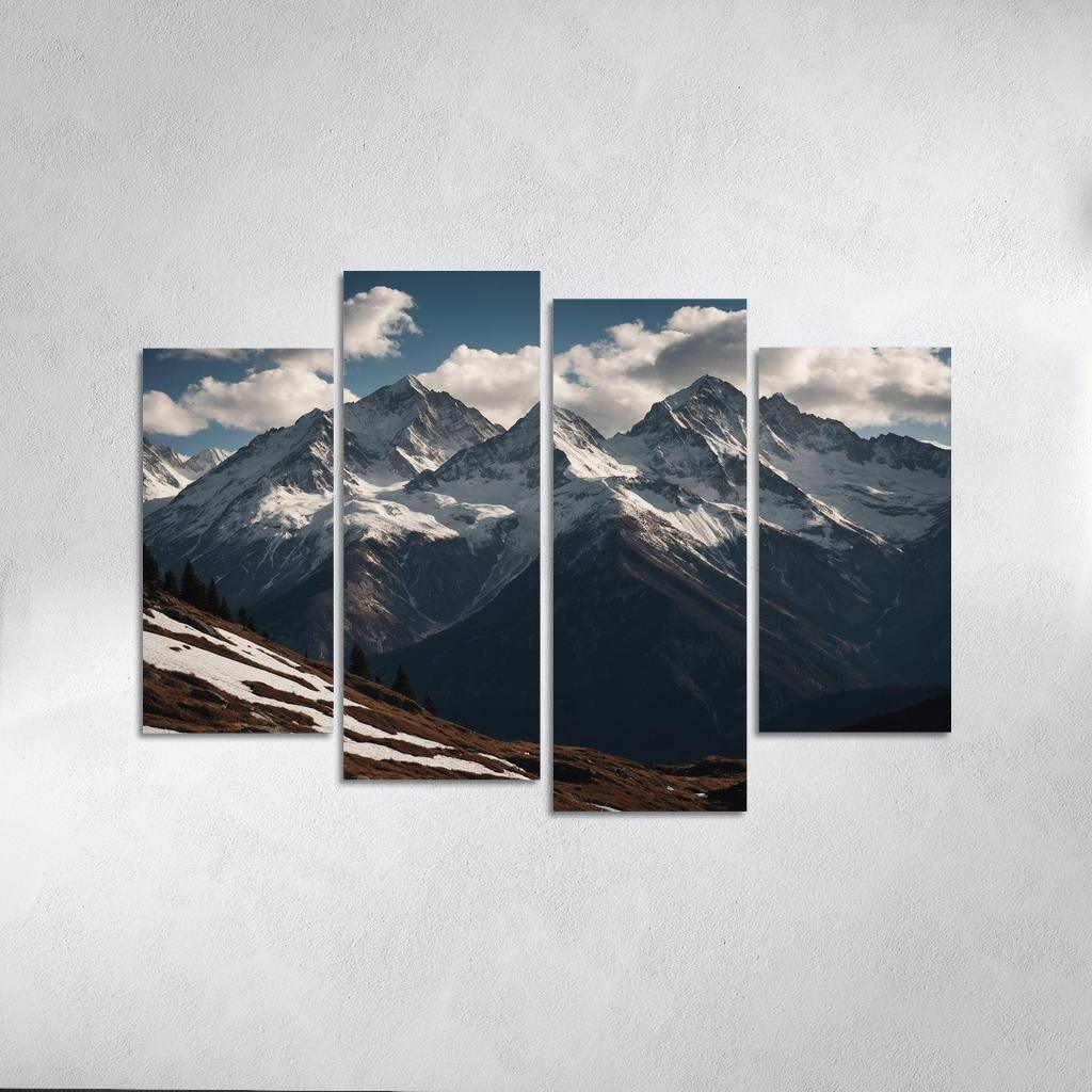 The Majestic Echo Of Rocky Mountains Oil Paintings Frame