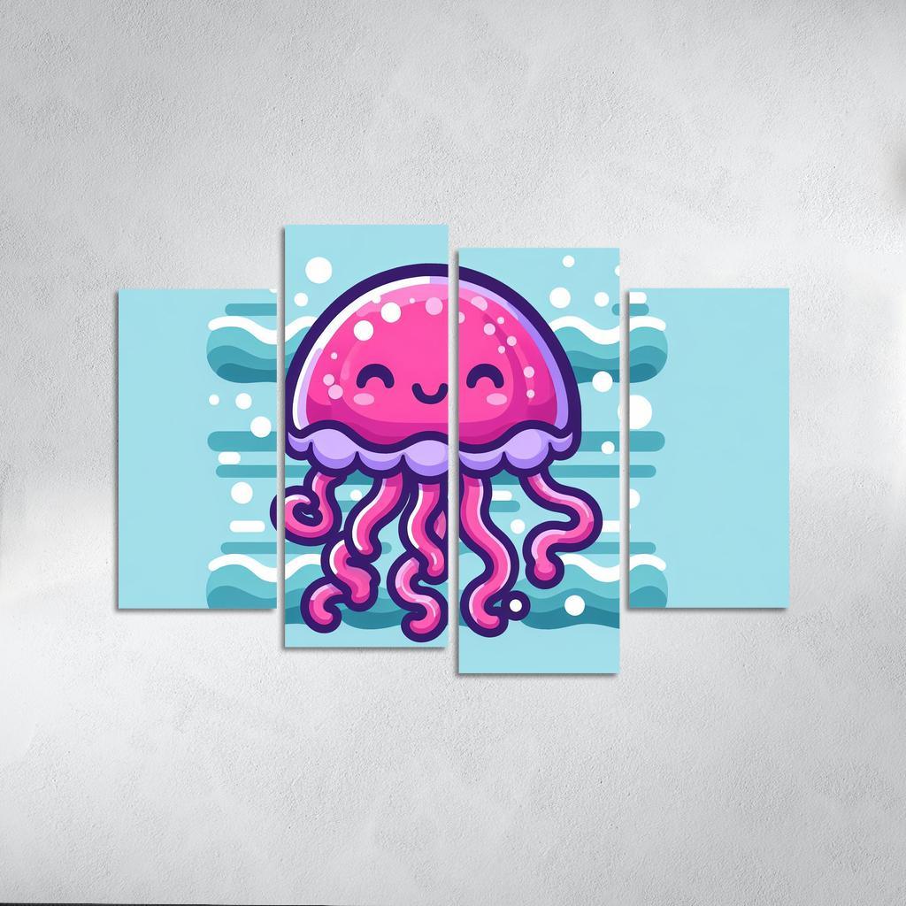 Joyful Jellyfish - Underwater Wonder Framed Paintings