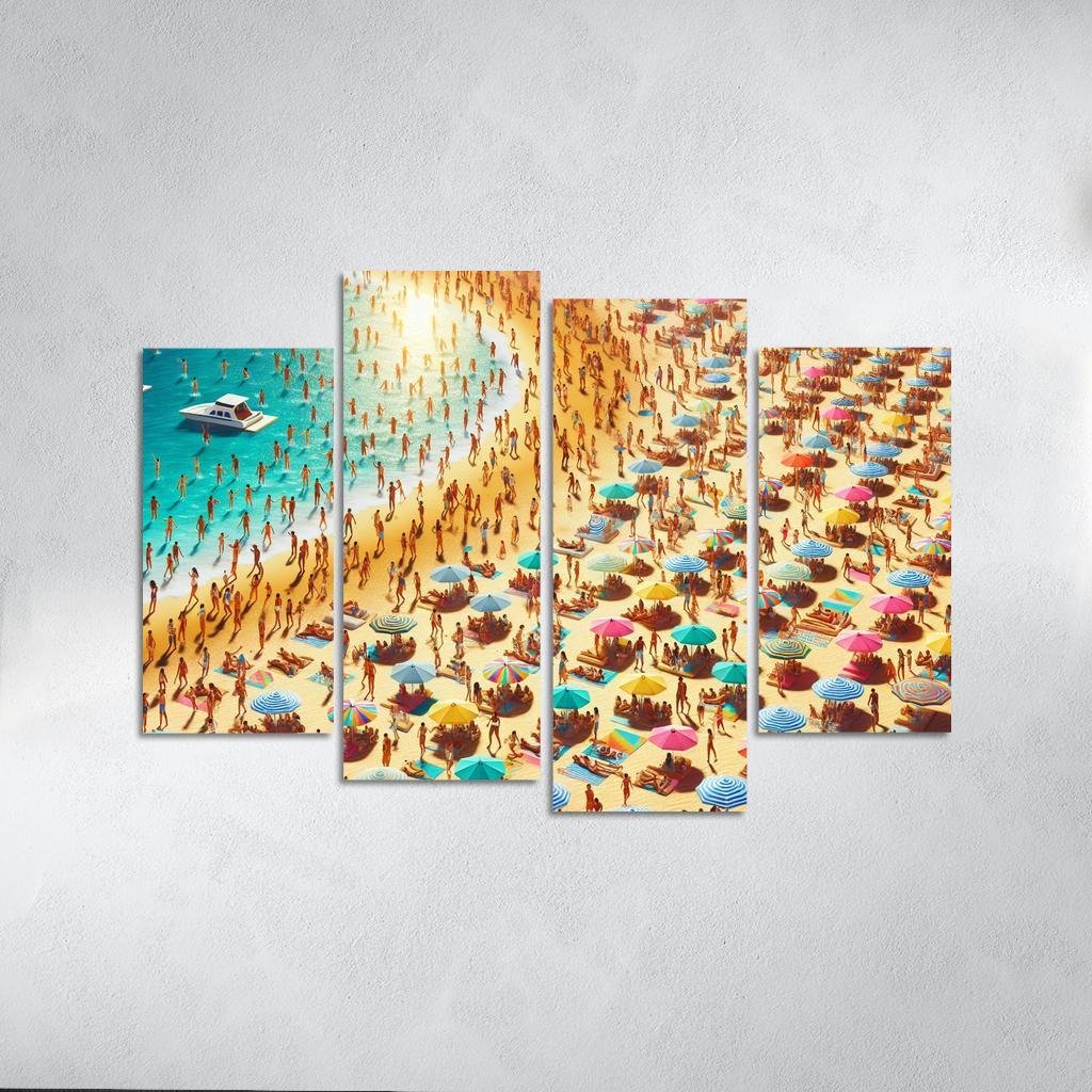 Sunny Isle Vibrant Beach Party Hub Premium Artwork Frames