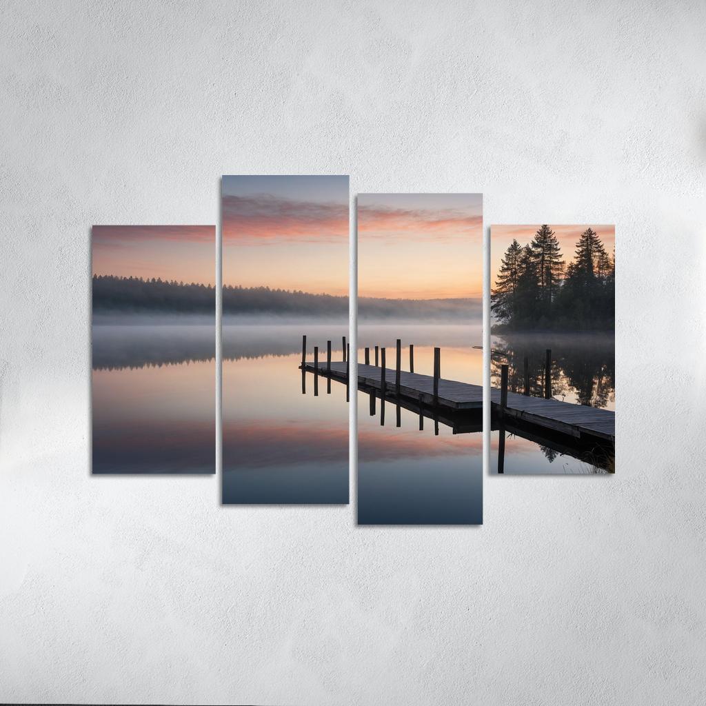 The Tranquil Horizon Of Still Waters Oil Paintings Frame