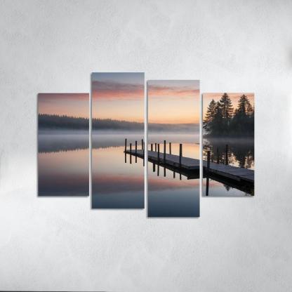 The Tranquil Horizon Of Still Waters Oil Paintings Frame