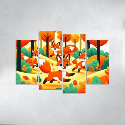 Fantastic Foxes - Forest Friends Framed Paintings