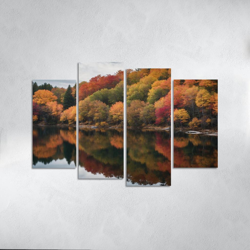 The Quiet Splendor Of Autumn Reflections Oil Paintings Frame