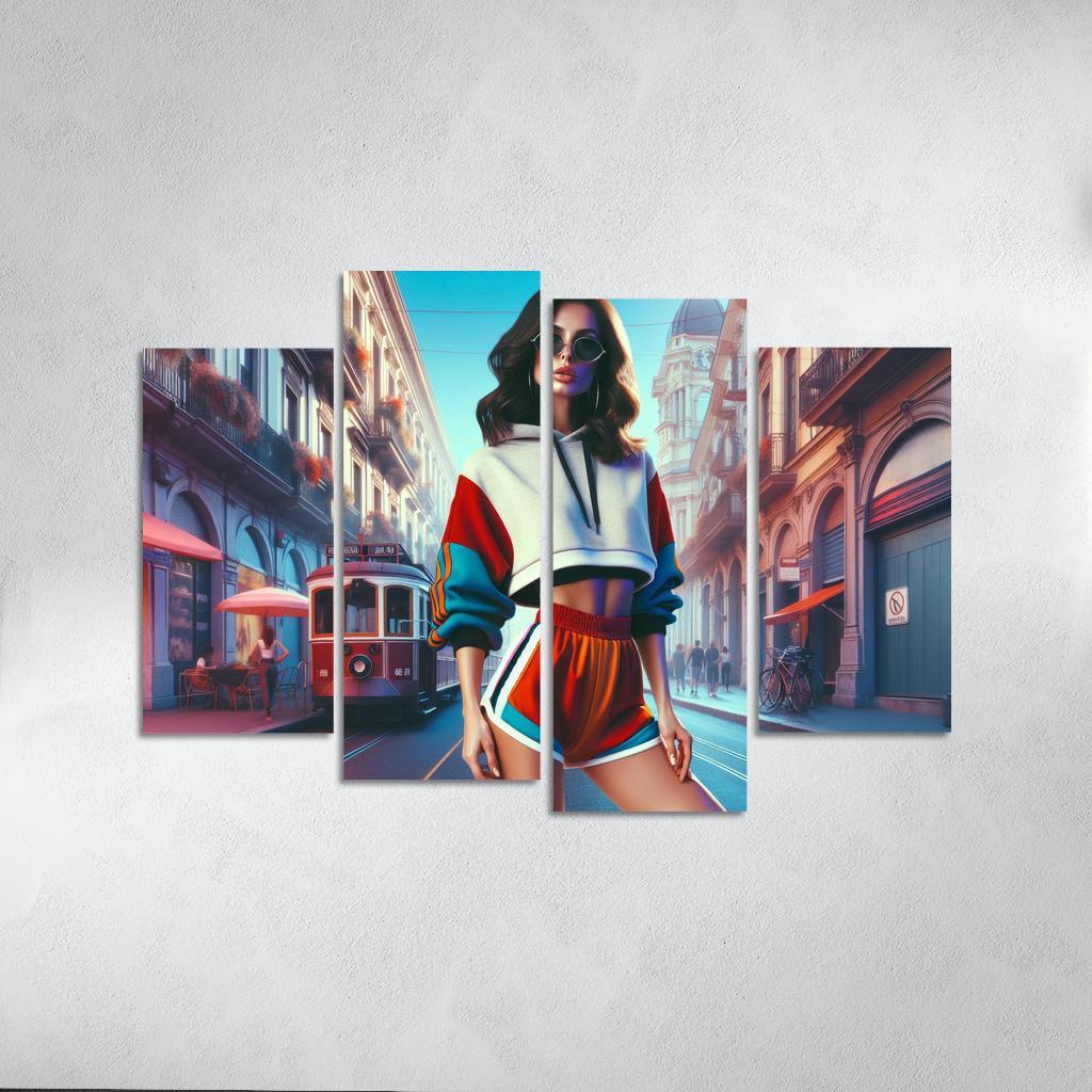 Retro Sport Vintage Athletic Wear Multi-panel Paintings