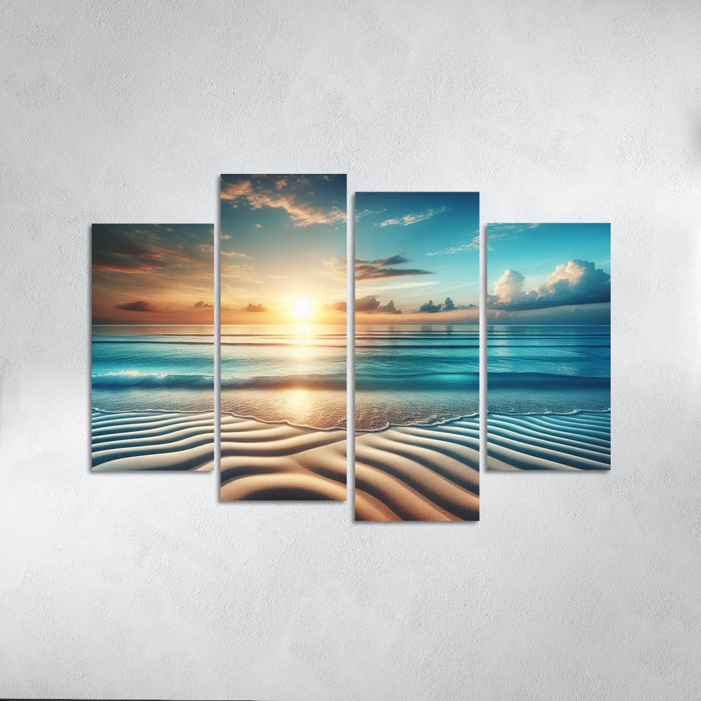 Blue Horizon Beach A Picture-perfect Retreat Custom Paintings Frame