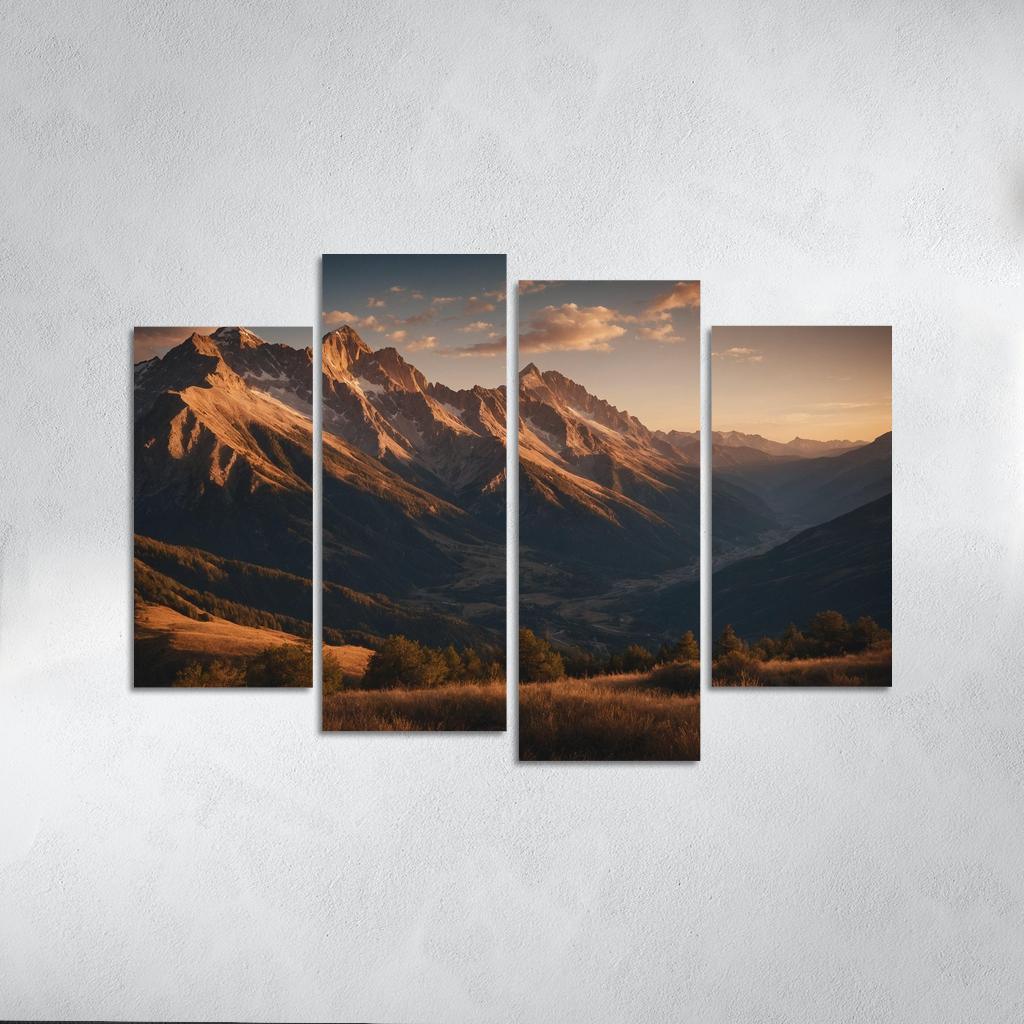 The Soft Glow Of Evening Mountain Shadows Oil Paintings Frame