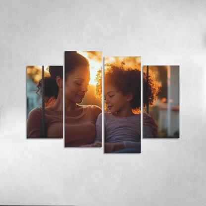 Whispers Of Love A Mother's Soft Guidance Canvas Paintings Frame