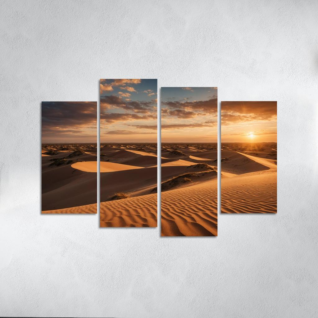 The Radiant Dunes Of Amber Sands Modern Paintings Frame