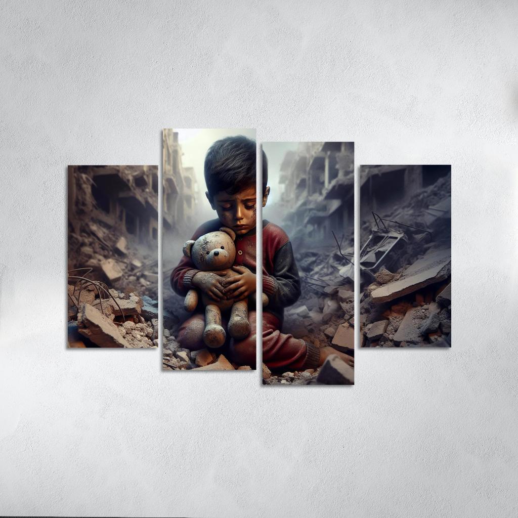 Echoes Of War The Impact On Innocent Lives Custom Paintings Frame