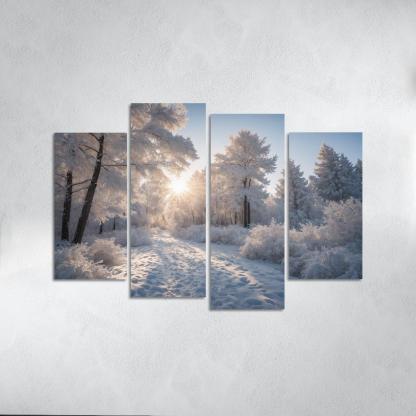 The Radiance Of Snowy Winter Landscapes Oil Paintings Frame