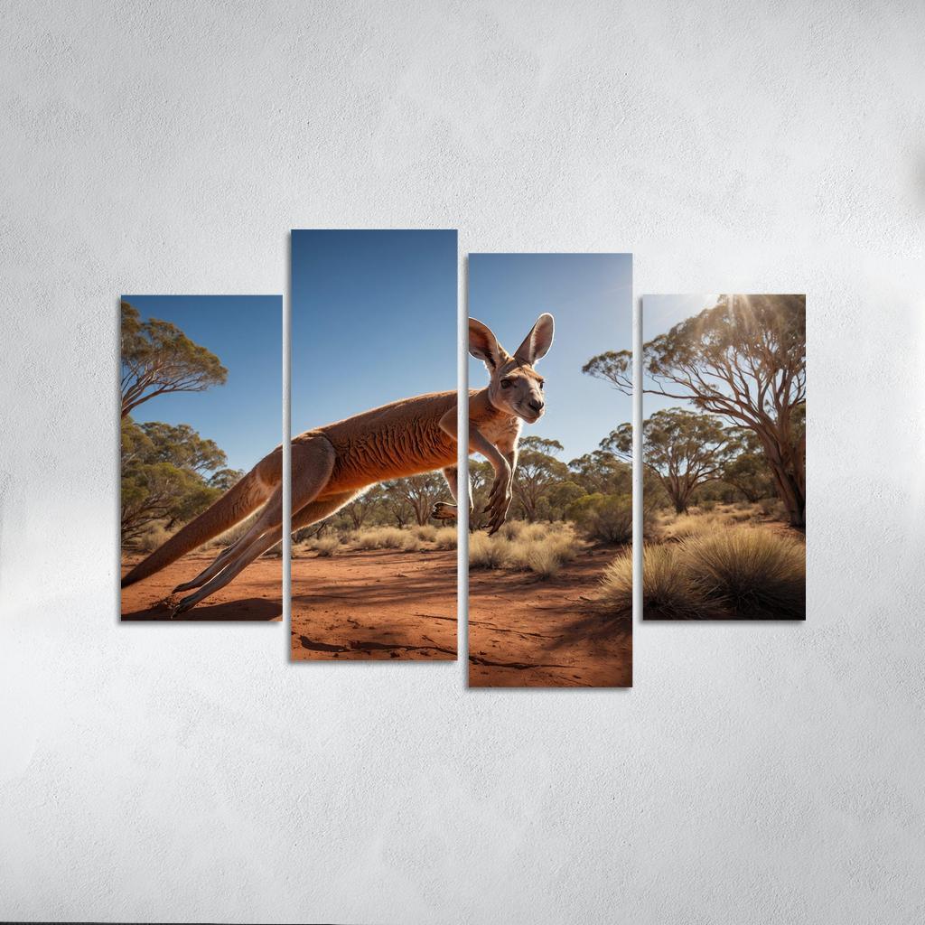 The Enigmatic Red Kangaroo Multi-panel Paintings