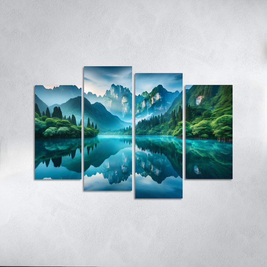 The Tranquil Embrace Of Silent Lake Custom Paintings Frame