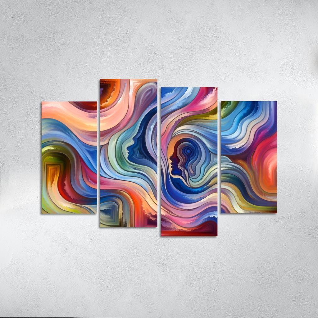 Chronicles of Emotion 4 Piece HD Canvas Wall Art-Original Frame