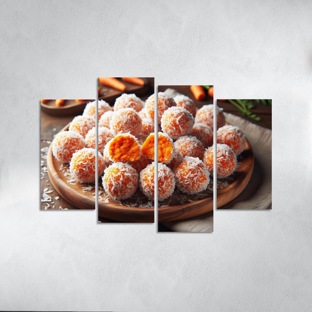 Carrot Cake Energy Bites 4 Piece HD Canvas Wall Art-Original Frame