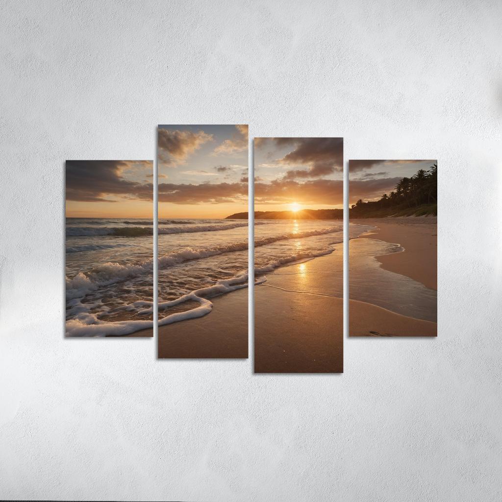 The Golden Shores Of Sunset Beach Art Trends