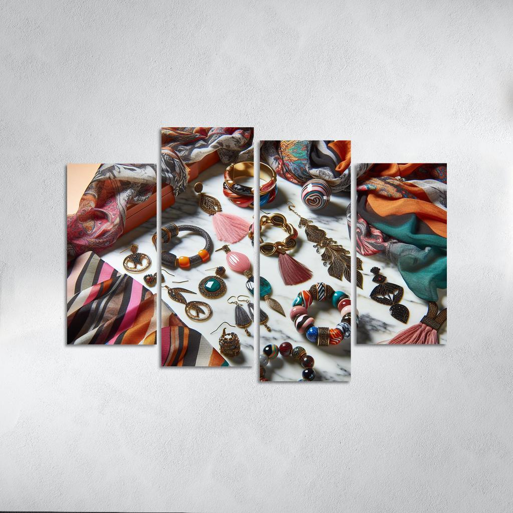 Artistic Accessories Statement Pieces 4 Piece HD Canvas Wall Art-Original Frame