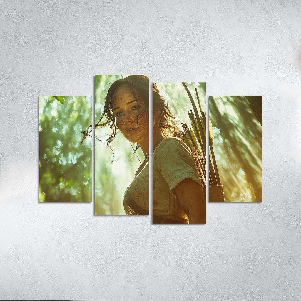 Jennifer Lawrence Fearless In The Hunger Games Arena Framed Paintings