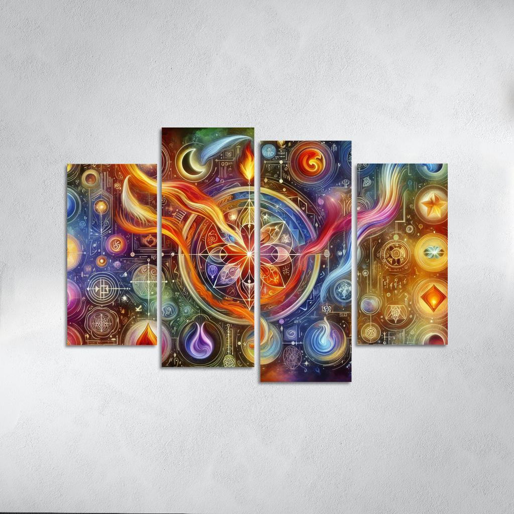 The Alchemy of Emotions 4 Piece HD Canvas Wall Art-Original Frame