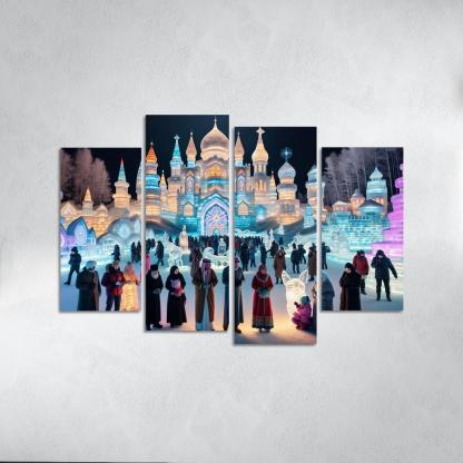 Harbin Ice And Snow Festival Canvas Paintings Frame