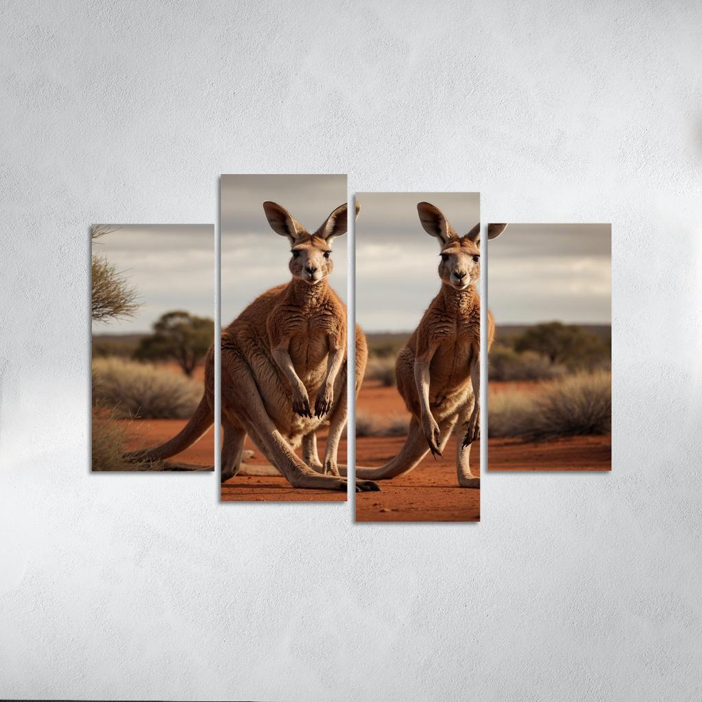 The Quirky Red Kangaroo Of The Outback Canvas Paintings Frame