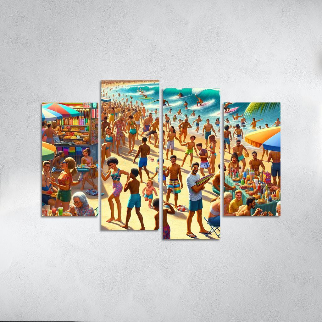 Sunshine Harbor Beach Modern Paintings Frame