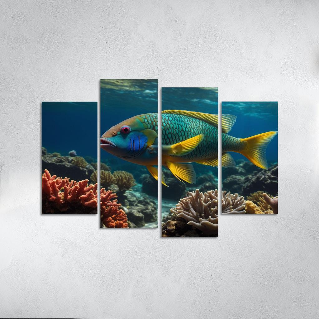 The Colorful Parrotfish Ocean's Painter Premium Artwork Frames