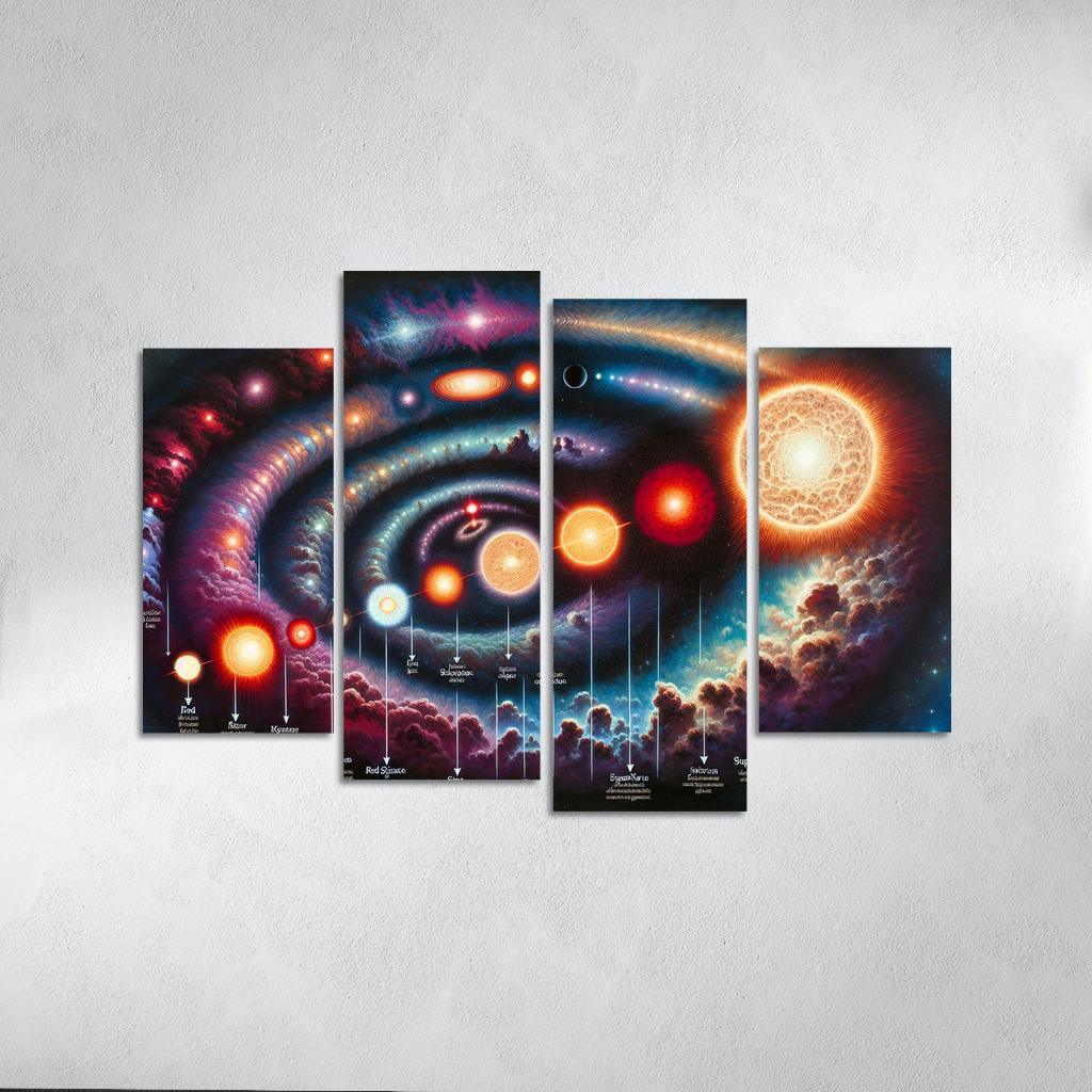 The Life Cycle Of Stars From Nebula To Supernova Abstract Paintings Frame
