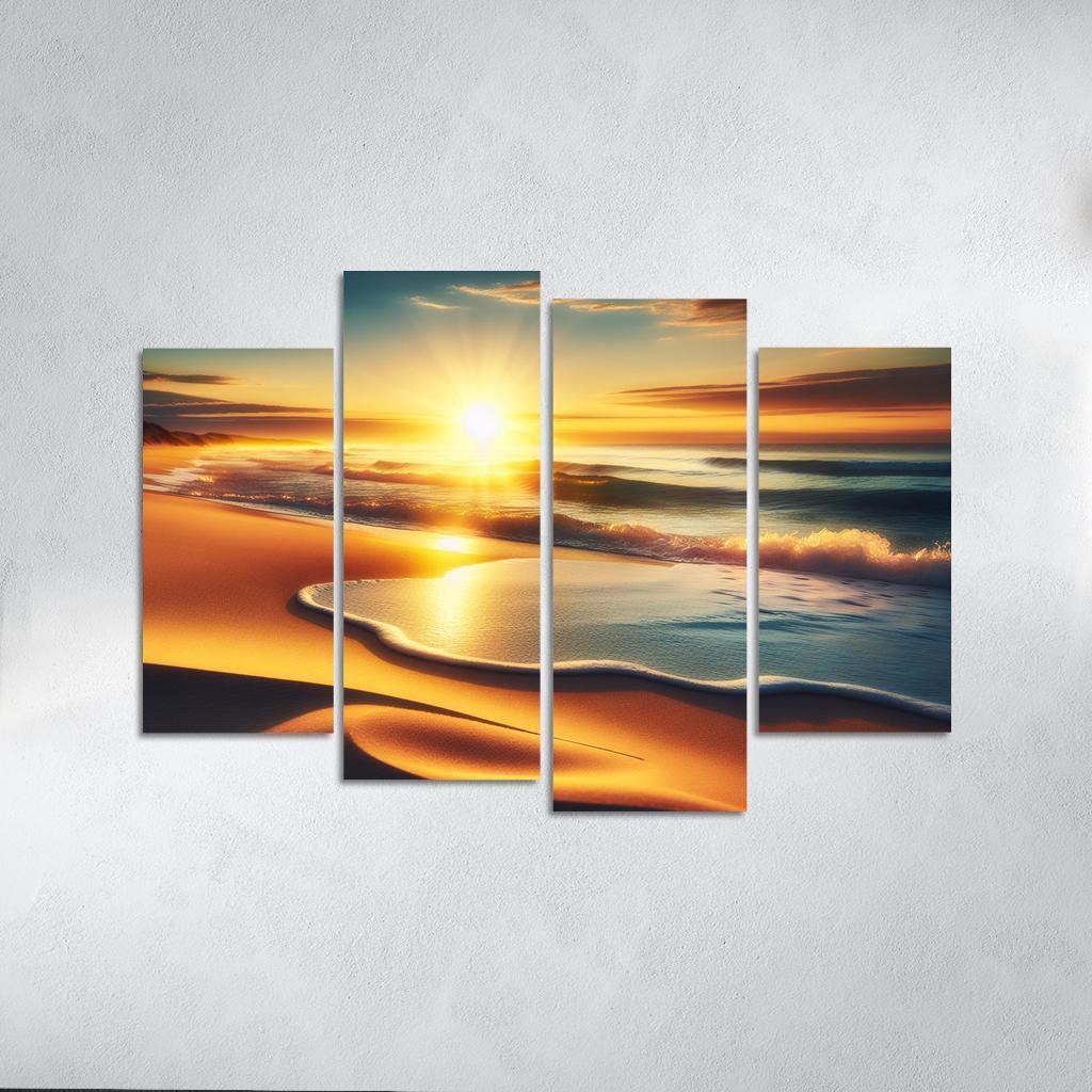 Golden Horizon Sunrise Spectacle Custom Paintings Frame