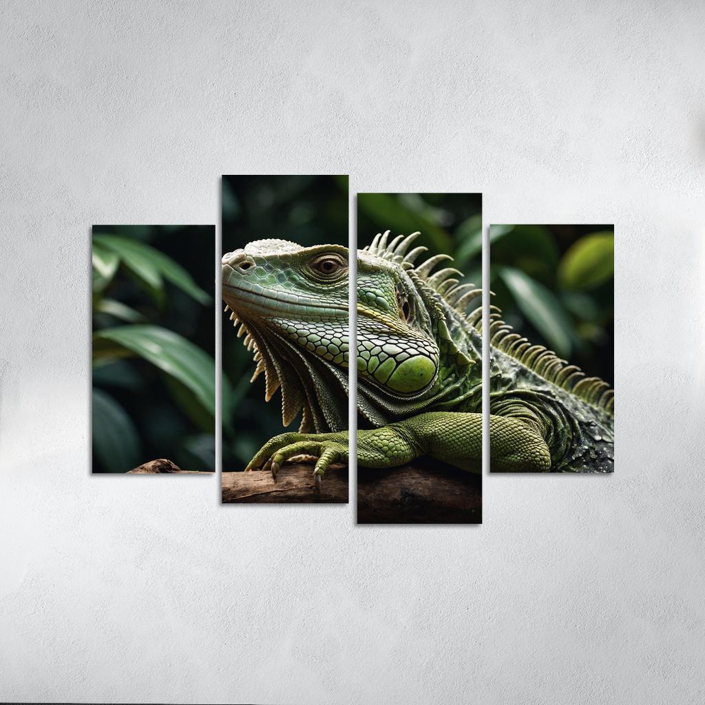 The Mysterious Green Iguana A Lizard Of The Tropics Canvas Paintings Frame