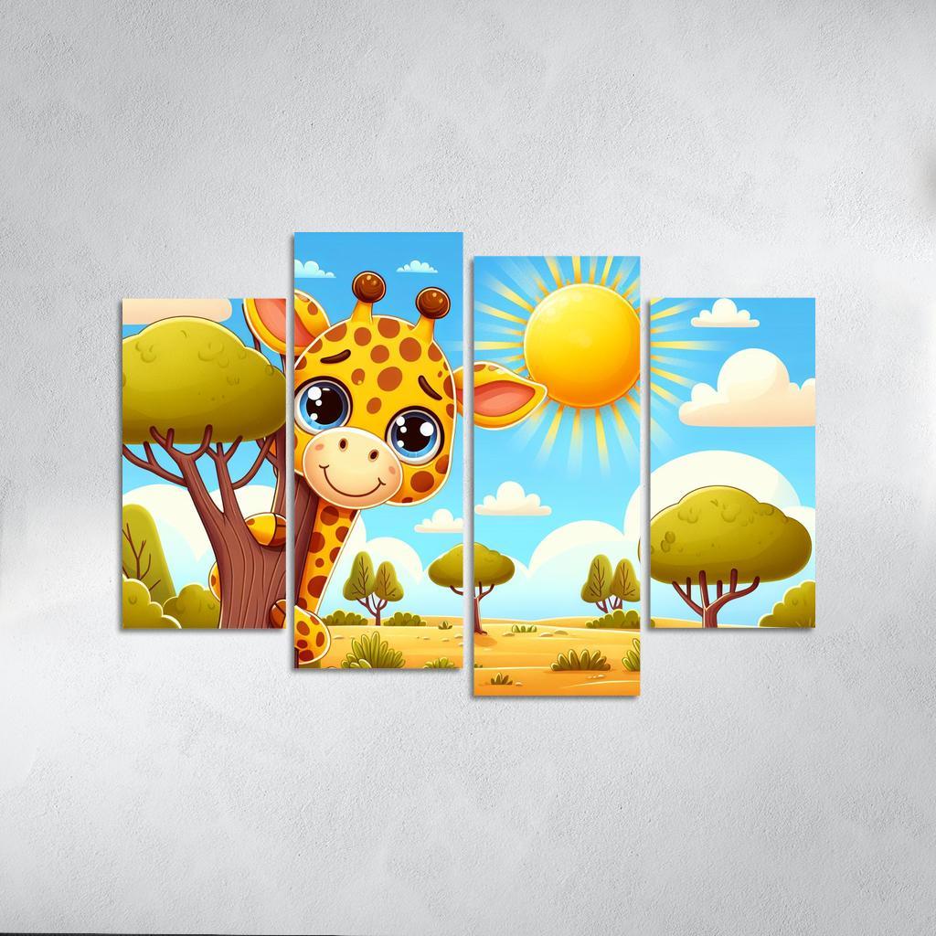 Gentle Giraffe - Safari Sights Framed Paintings