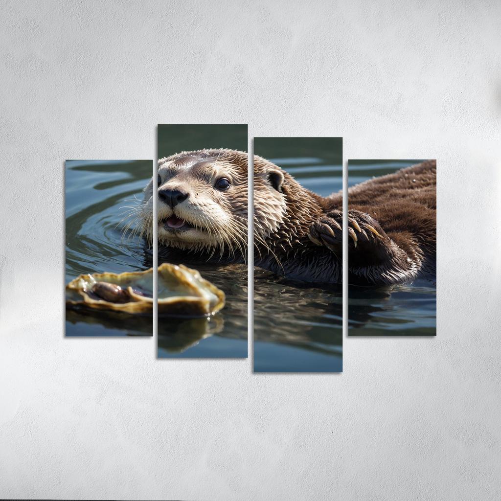 The Playful Sea Otter Nature's Aquatic Acrobat Modern Paintings Frame