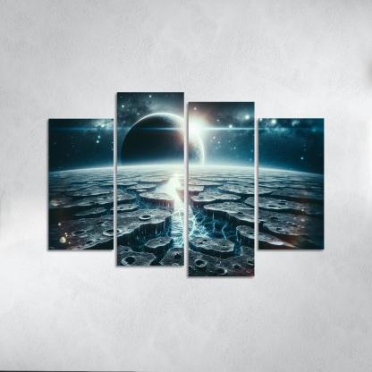 The Exploration Of Planetary Moons Abstract Paintings Frame