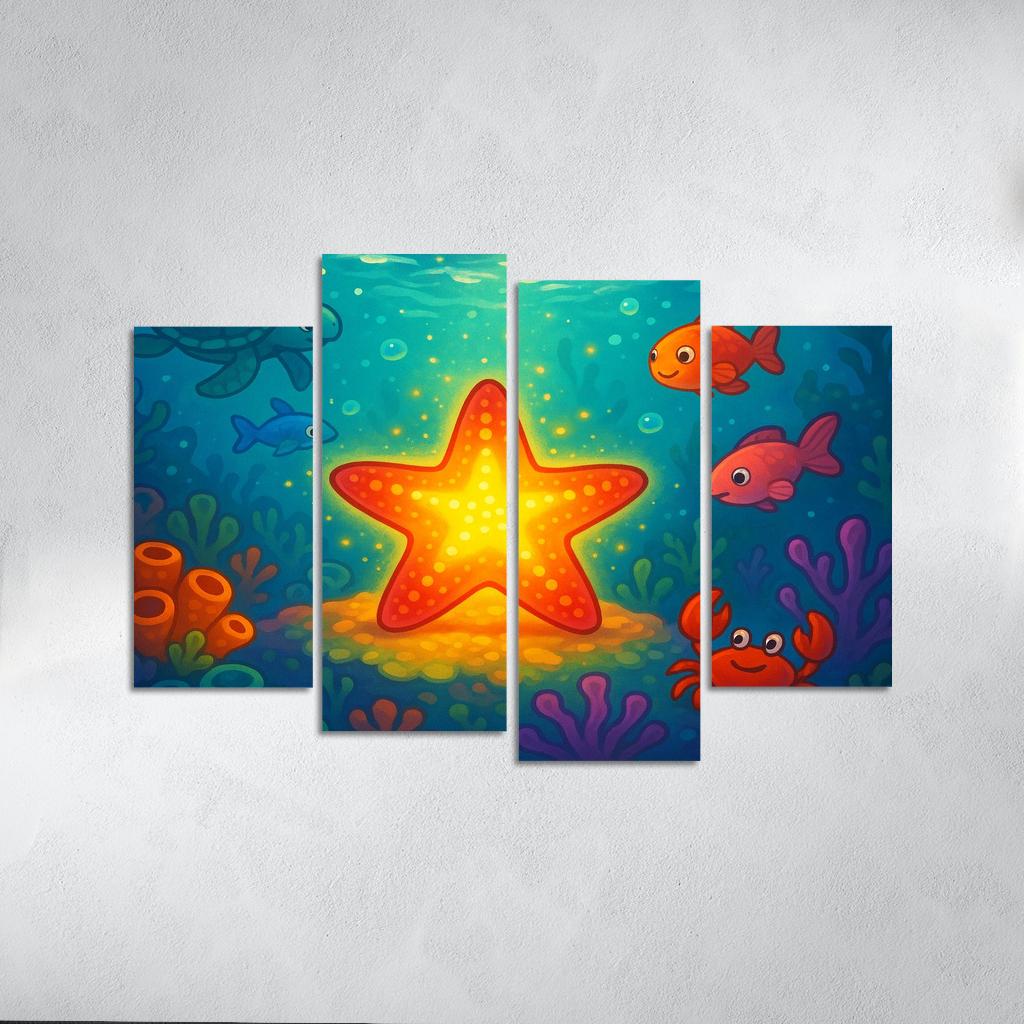 Sparkling Starfish Journey Premium Artwork Frames