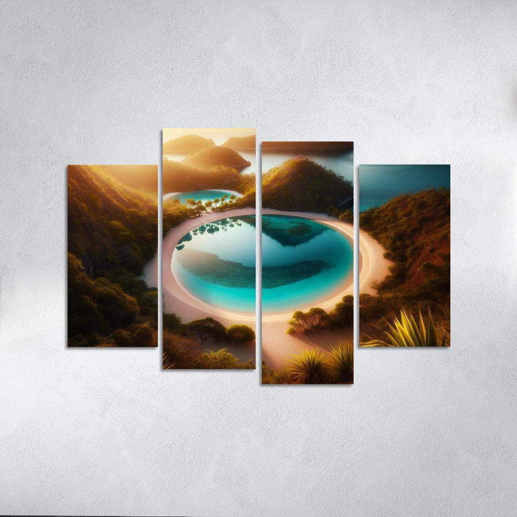 Lagoon Bliss Beach Premium Artwork Frames