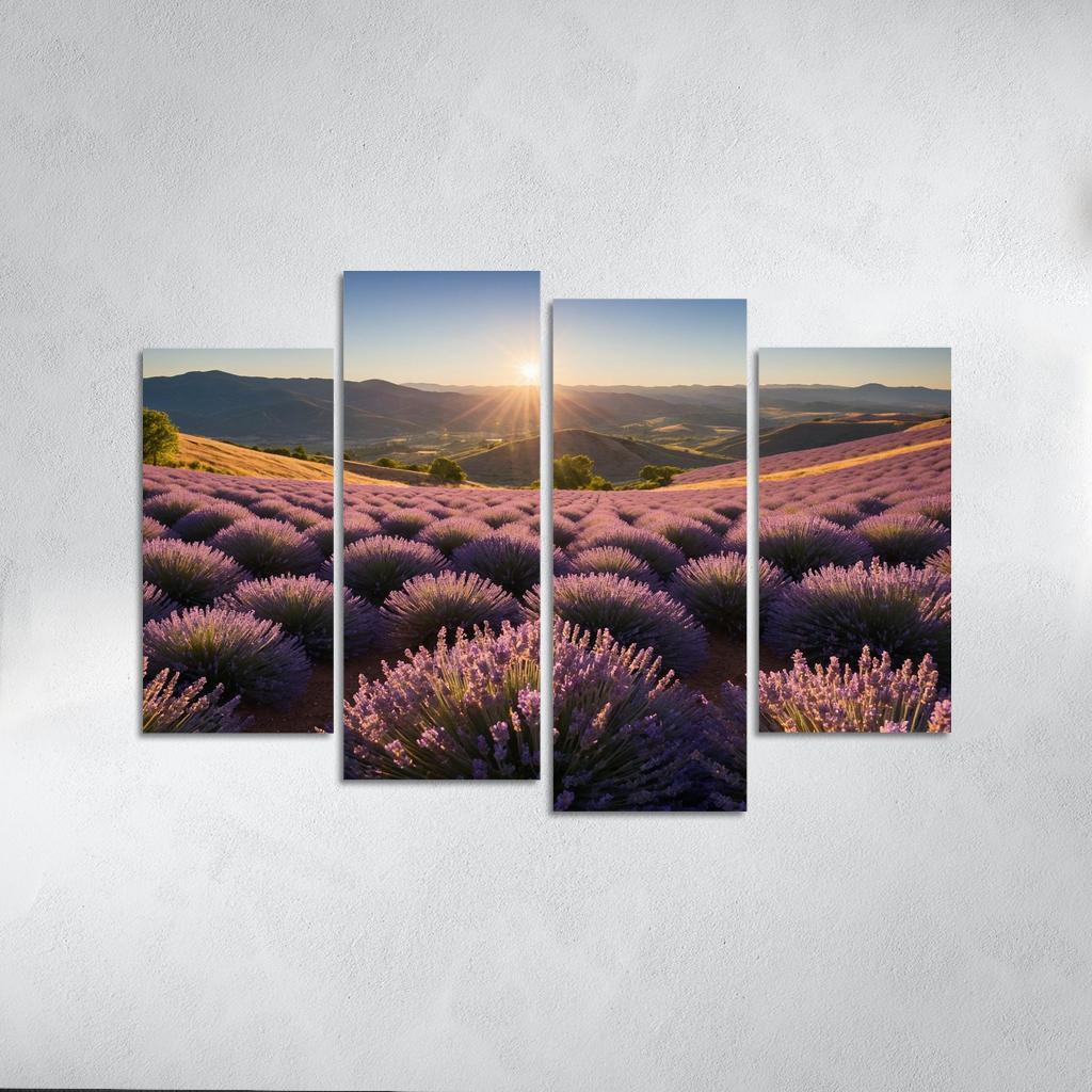 The Serene Valley Of Lavender Blooms Multi-panel Paintings