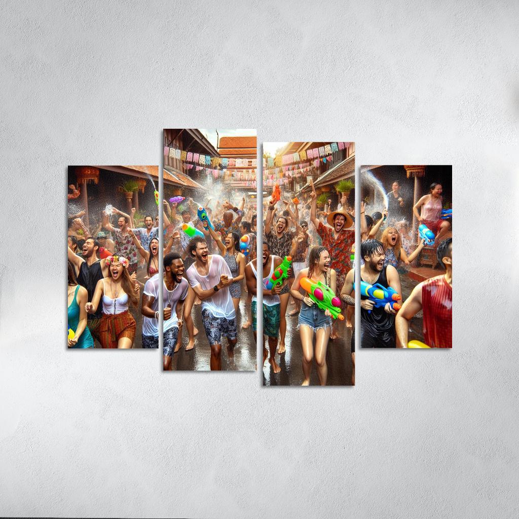 Songkran Festival - Thailand Framed Paintings