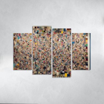 Human Threads The Fabric of Interconnectedness 4 Piece HD Canvas Wall Art-Original Frame