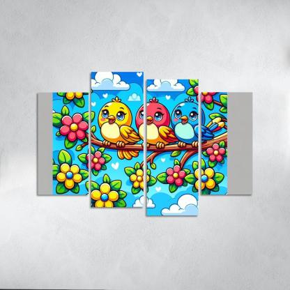 Sunny Sunbirds - Cheerful Companions Framed Paintings