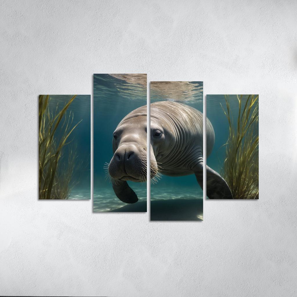 The Graceful Manatee A Gentle Giant Of The Sea Custom Paintings Frame