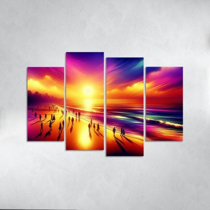 Shimmering Sands Sunset Beachwalks Abstract Paintings Frame