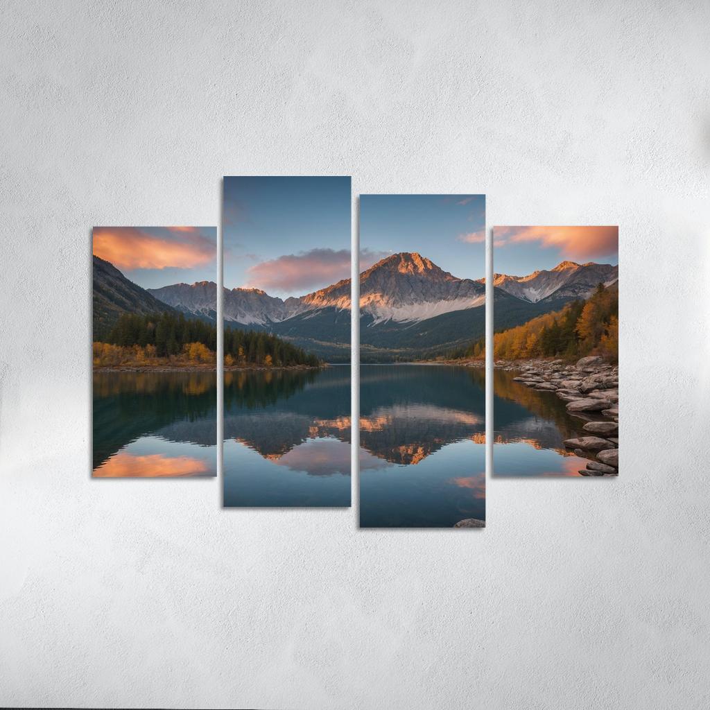 The Stillness Of Mirror Lakes Oil Paintings Frame