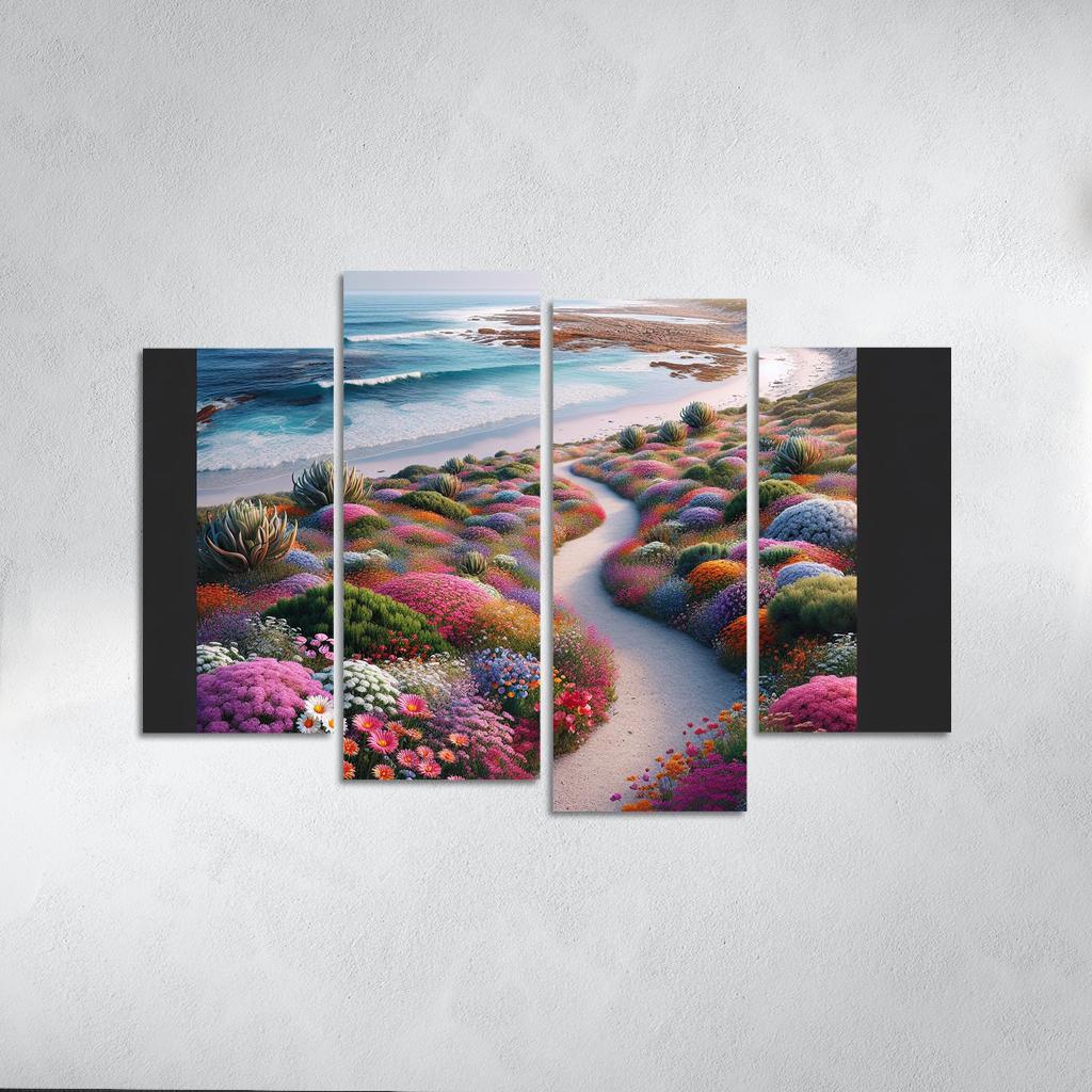 Winding Shoreline Scenic Pathway Abstract Paintings Frame