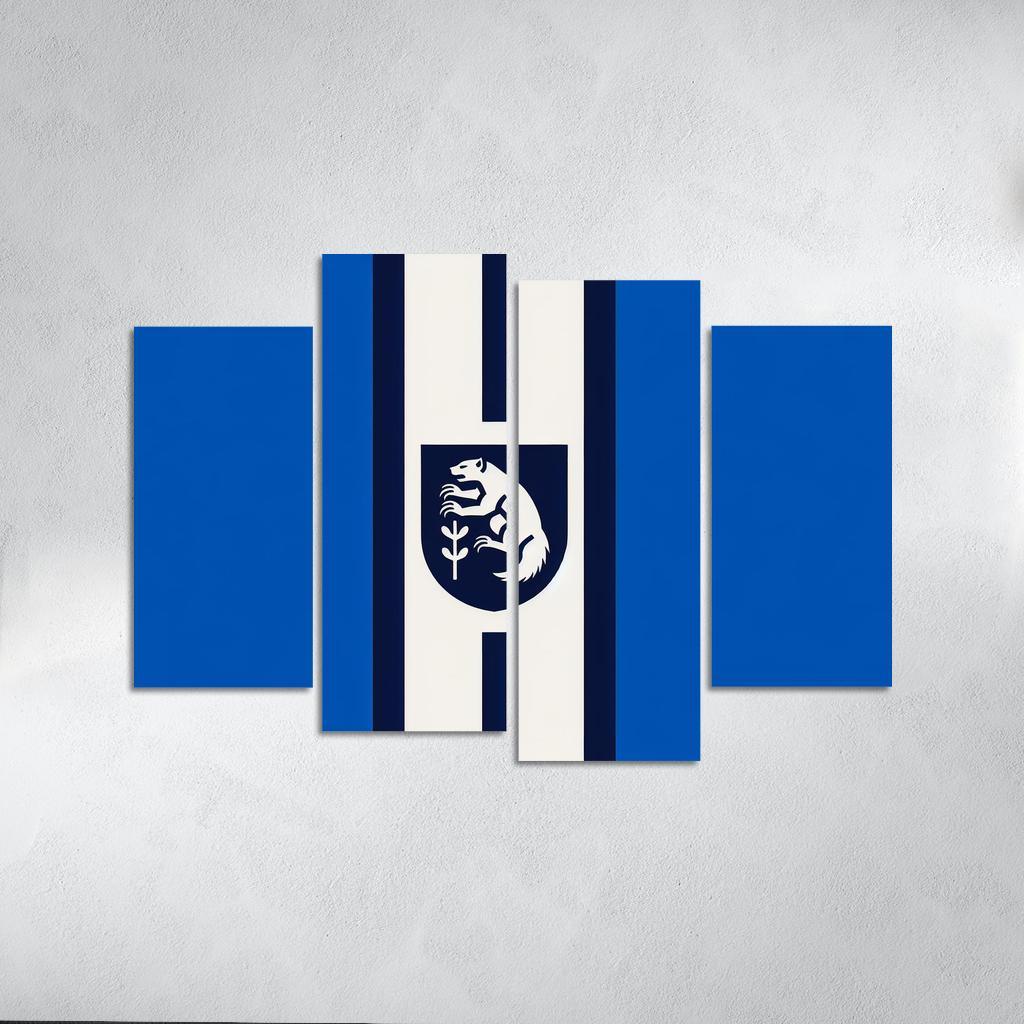 Journey of the North The Flag of the Northwest Territories 4 Piece HD Canvas Wall Art-Original Frame