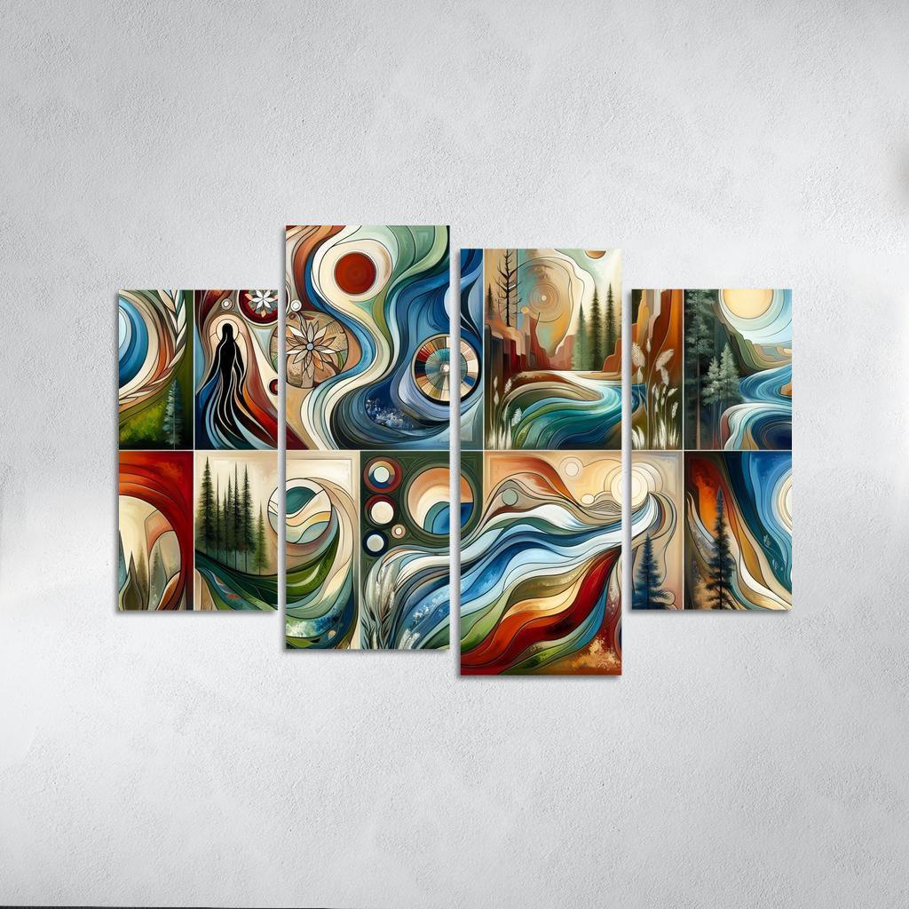 Voices Of The Past Indigenous Wisdom And Stewardship Multi-panel Paintings