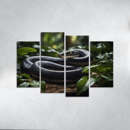 The Striking King Cobra In A Rainforest Setting Framed Paintings