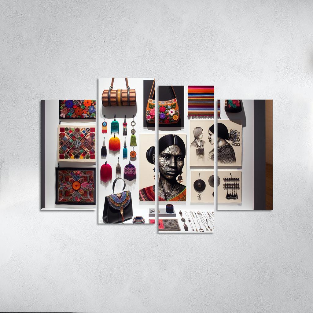 Artisan Craft Handmade Fashion and Accessories 4 Piece HD Canvas Wall Art-Original Frame