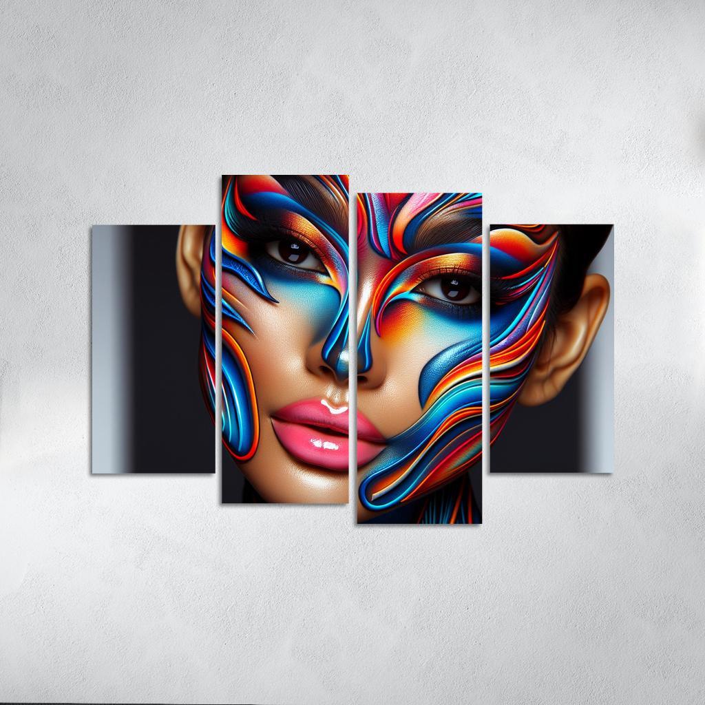 Sculptural Makeup Artistic Beauty Statements Multi-panel Paintings