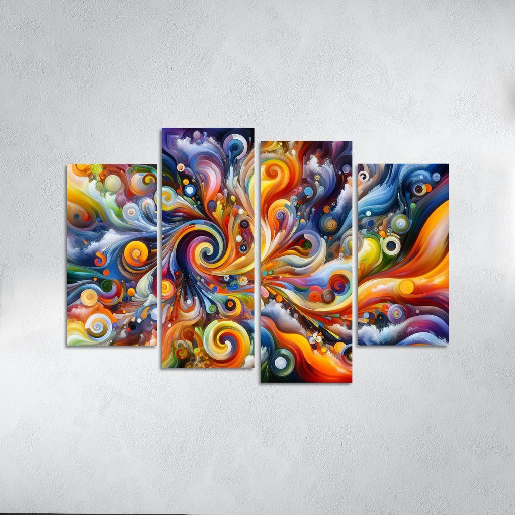 Essence of Untamed Imagination 4 Piece HD Canvas Wall Art-Original Frame